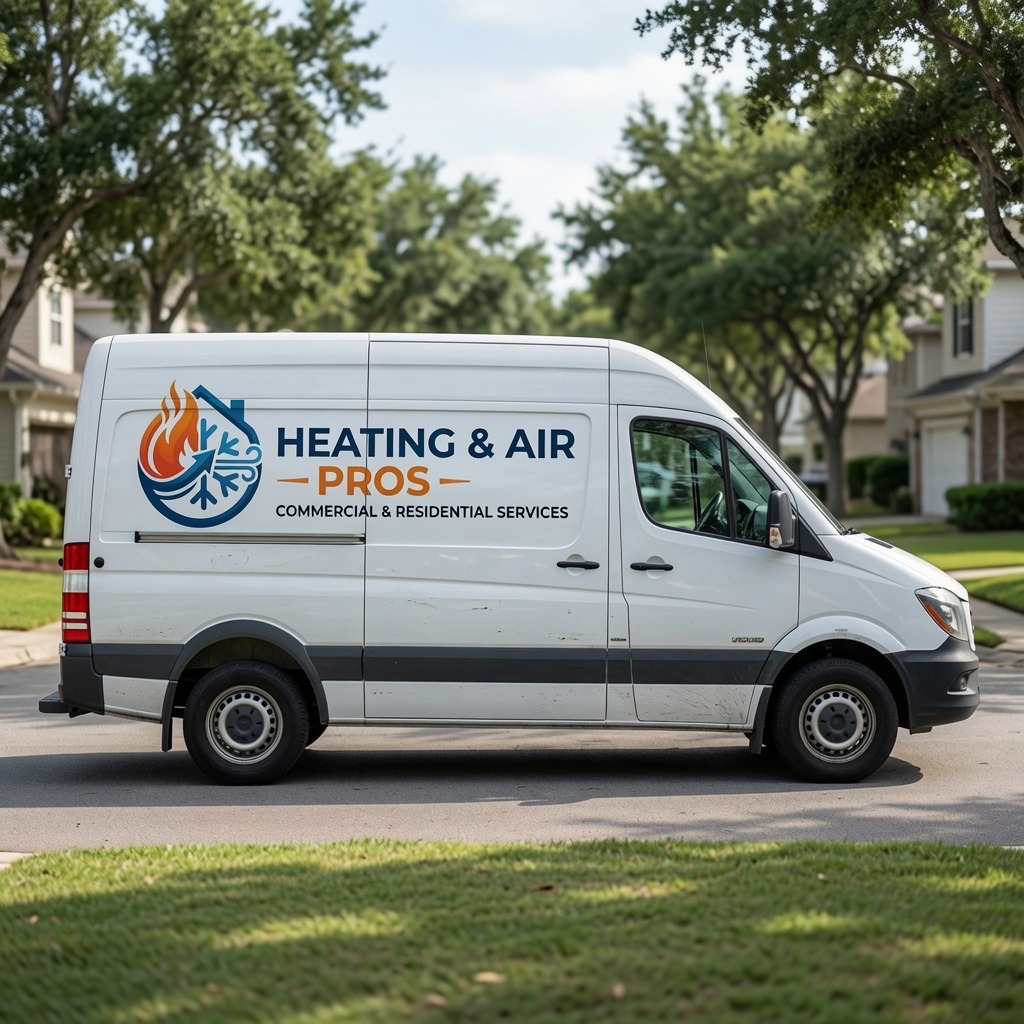 Local heating and air service van serving Sun City